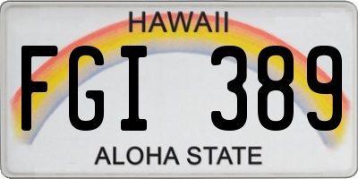 HI license plate FGI389
