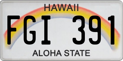 HI license plate FGI391