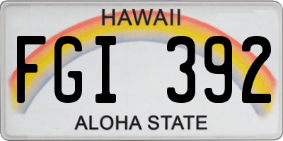 HI license plate FGI392
