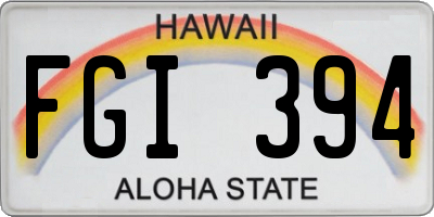 HI license plate FGI394