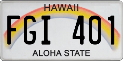 HI license plate FGI401