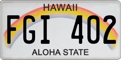 HI license plate FGI402