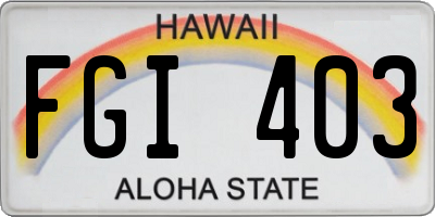 HI license plate FGI403