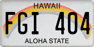HI license plate FGI404