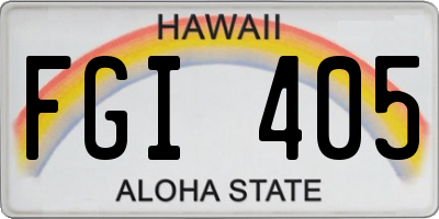 HI license plate FGI405