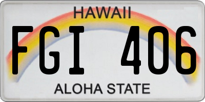 HI license plate FGI406