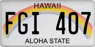 HI license plate FGI407