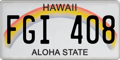HI license plate FGI408