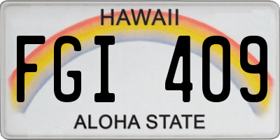 HI license plate FGI409