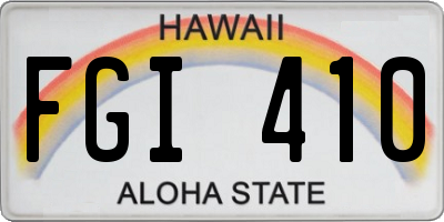 HI license plate FGI410