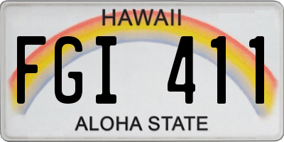 HI license plate FGI411