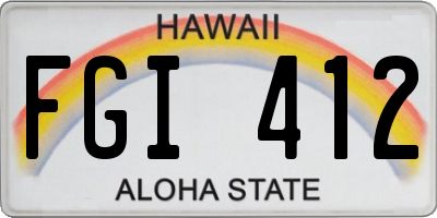 HI license plate FGI412