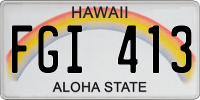 HI license plate FGI413