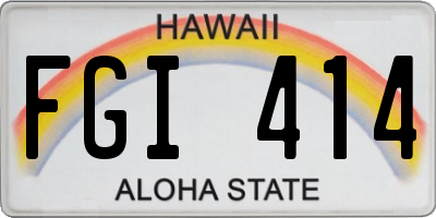HI license plate FGI414