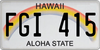 HI license plate FGI415