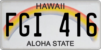 HI license plate FGI416