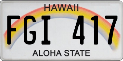 HI license plate FGI417