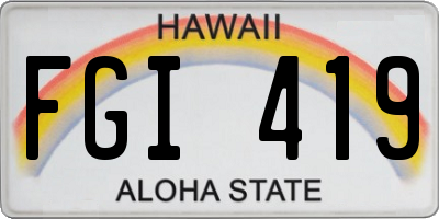 HI license plate FGI419