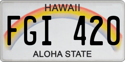 HI license plate FGI420