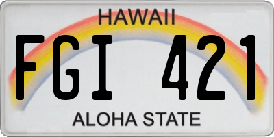 HI license plate FGI421