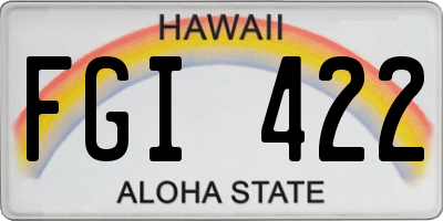 HI license plate FGI422