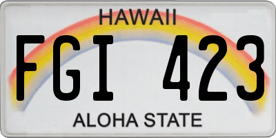 HI license plate FGI423