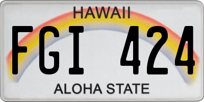 HI license plate FGI424