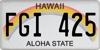 HI license plate FGI425