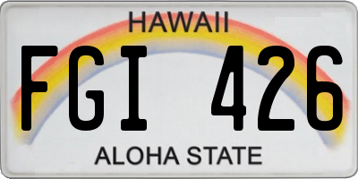 HI license plate FGI426