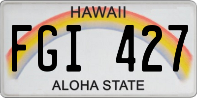 HI license plate FGI427