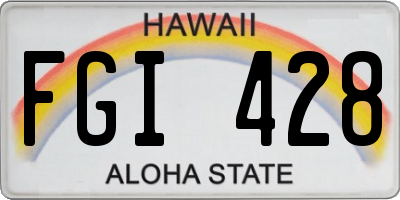 HI license plate FGI428
