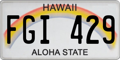 HI license plate FGI429