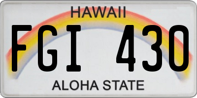 HI license plate FGI430