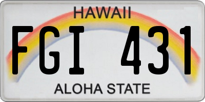 HI license plate FGI431