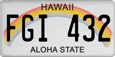 HI license plate FGI432