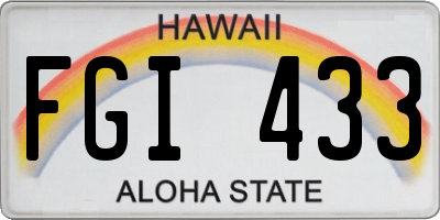 HI license plate FGI433