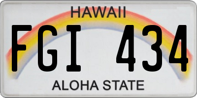 HI license plate FGI434