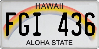 HI license plate FGI436