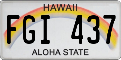 HI license plate FGI437