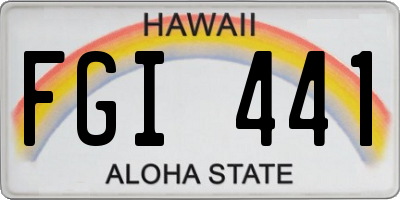 HI license plate FGI441