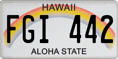 HI license plate FGI442