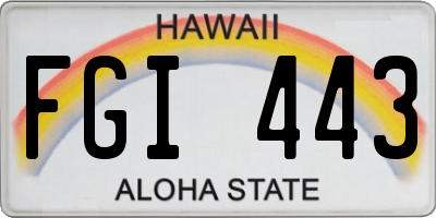 HI license plate FGI443