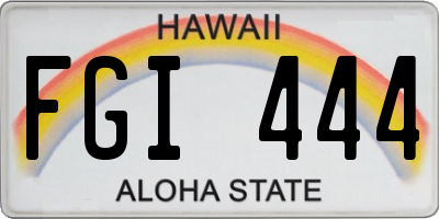 HI license plate FGI444
