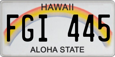 HI license plate FGI445