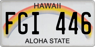 HI license plate FGI446