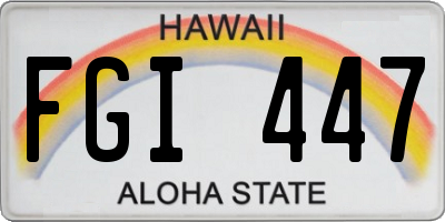 HI license plate FGI447