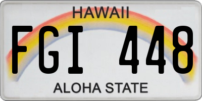 HI license plate FGI448