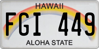 HI license plate FGI449