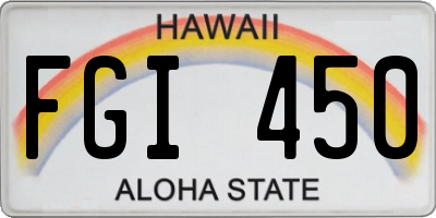HI license plate FGI450