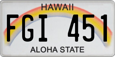 HI license plate FGI451